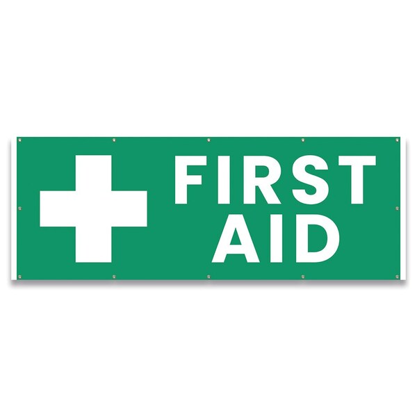 Signmission First Aid Cross Banner Concession Stand Food Truck Single Sided B-120-30060 - main